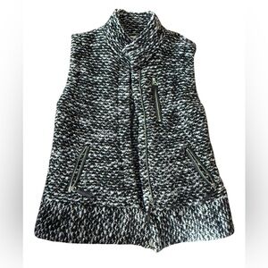 Rebecca Taylor Black and White Wool Woven Vest - size 6 / medium